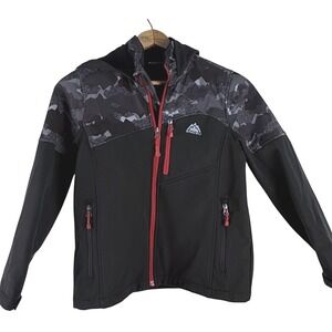 Snozu Boy's Extreme Gear‎ Softshell Fleece Lined Jacket Black/Forest Camo 10/12